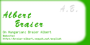 albert braier business card